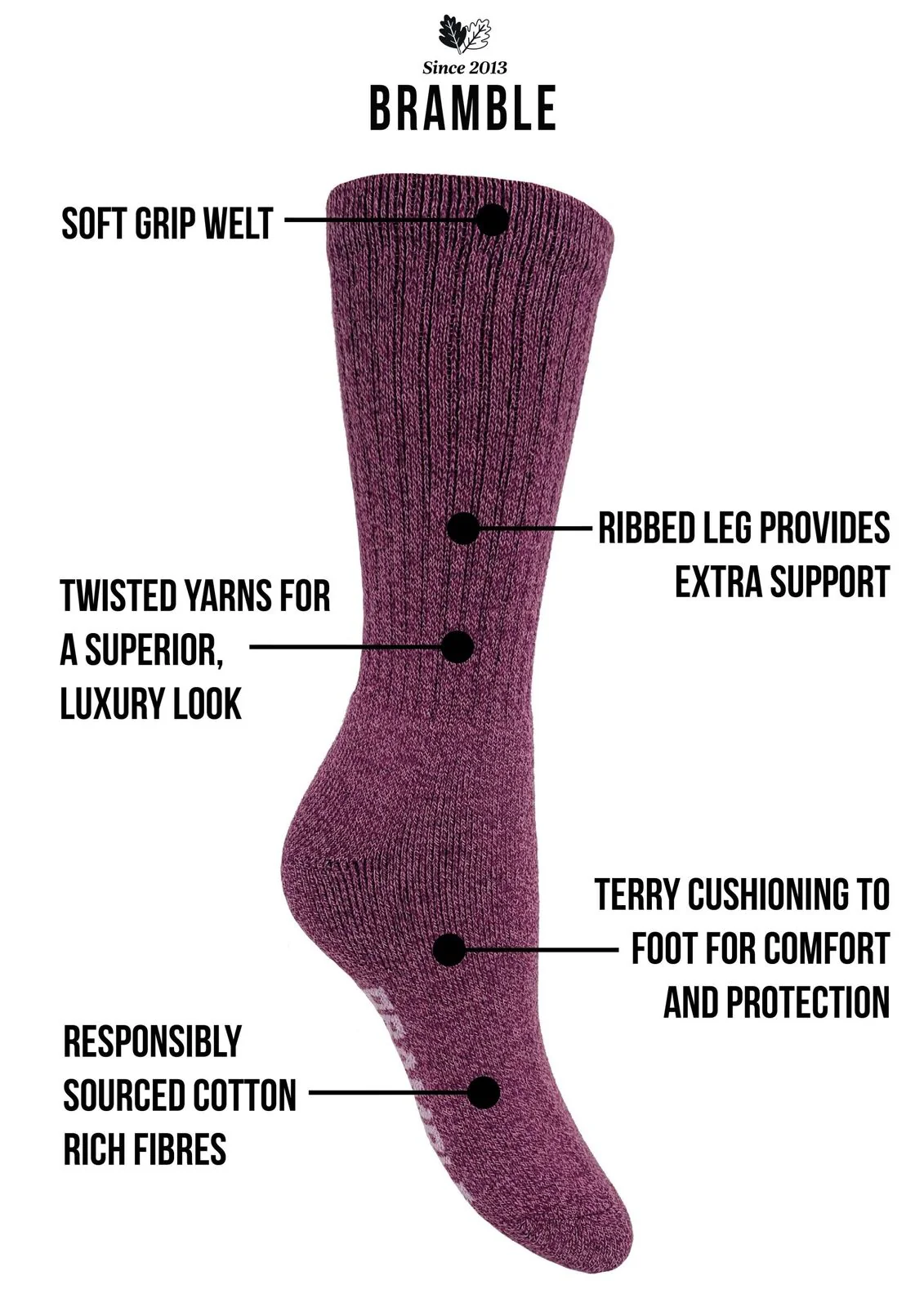 Bramble - Ladies All Terrain Socks | 3 Pairs - Image 6