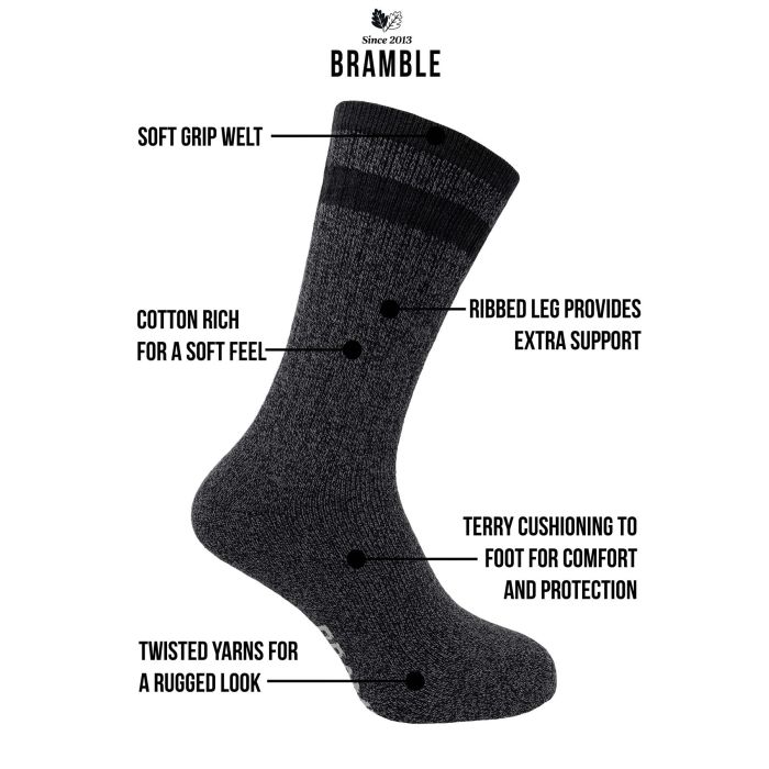 Bramble Mens Docks All Terrain Socks 3PK Mixed 6-11 - Image 2