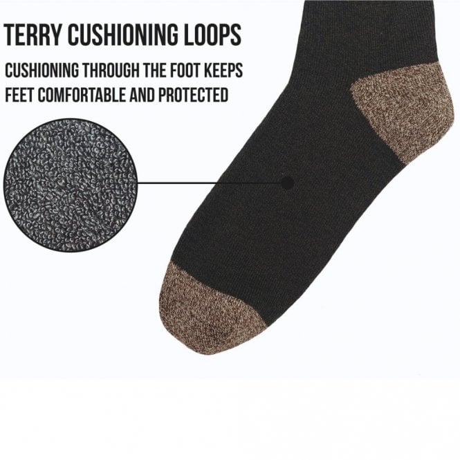 Bramble Mens Docks All Terrain Socks 3PK Khaki 6-11 - Image 4
