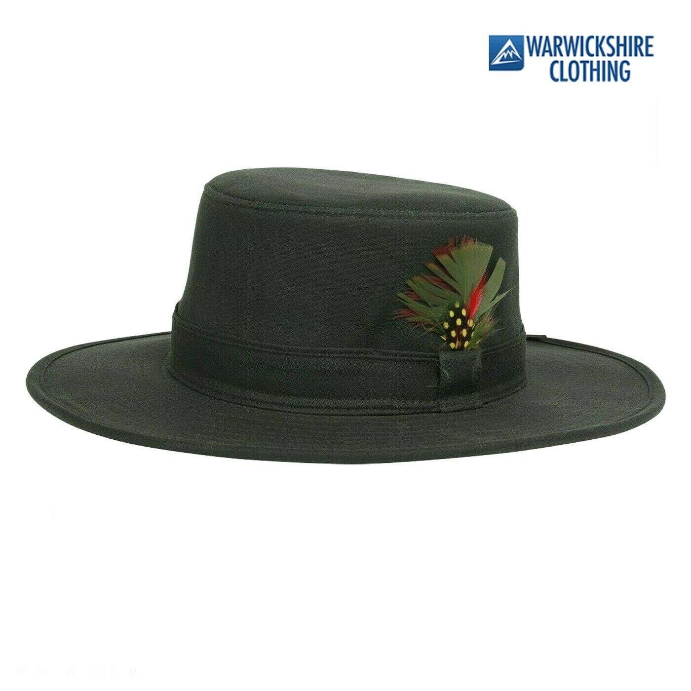 Wax Cotton Fedora Outback Bush Hat Waterproof Sun Rain Wide Brim - Image 3