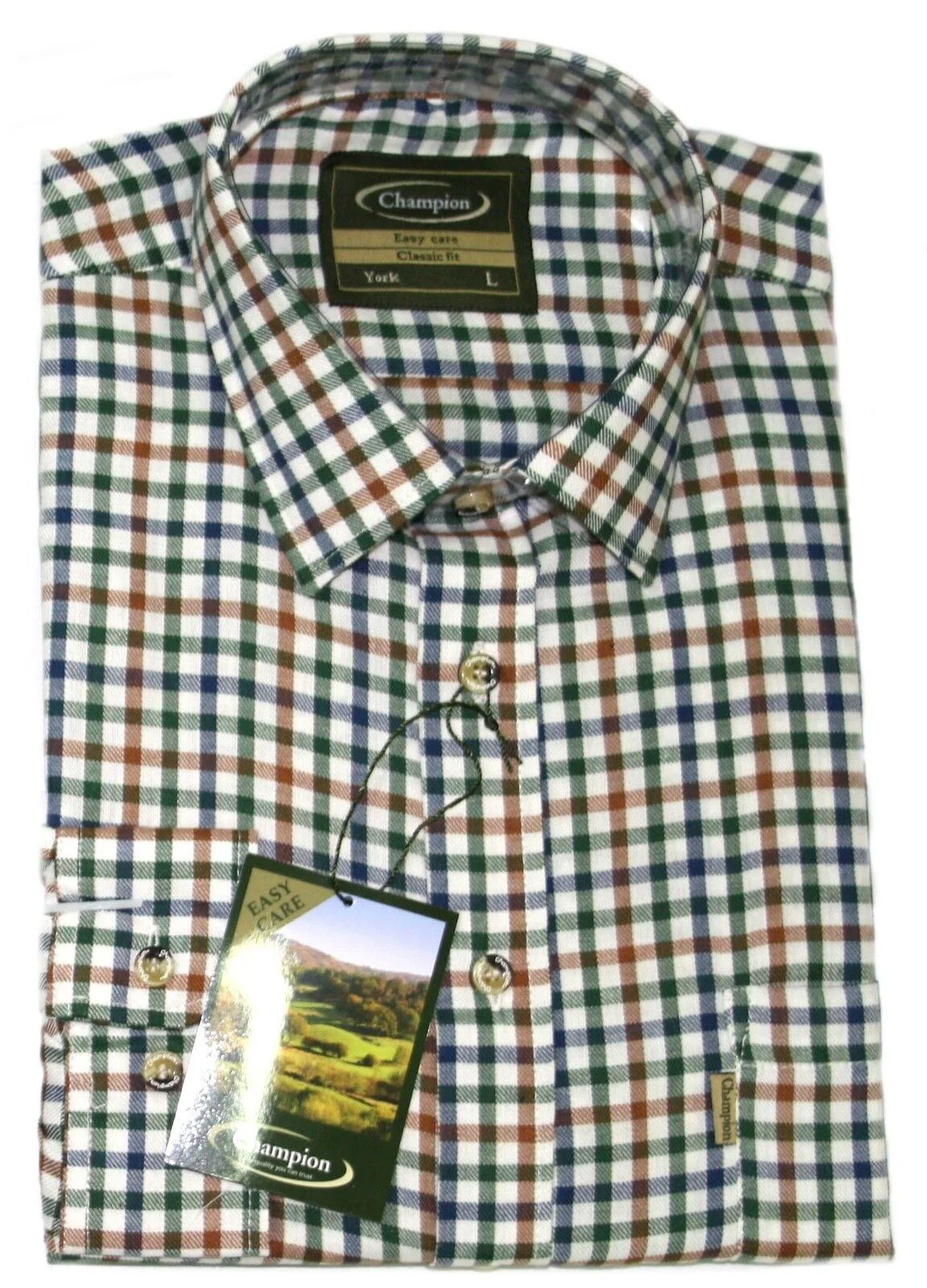Champion Mens Long Sleeve Check Shirt - Highclere - Image 31