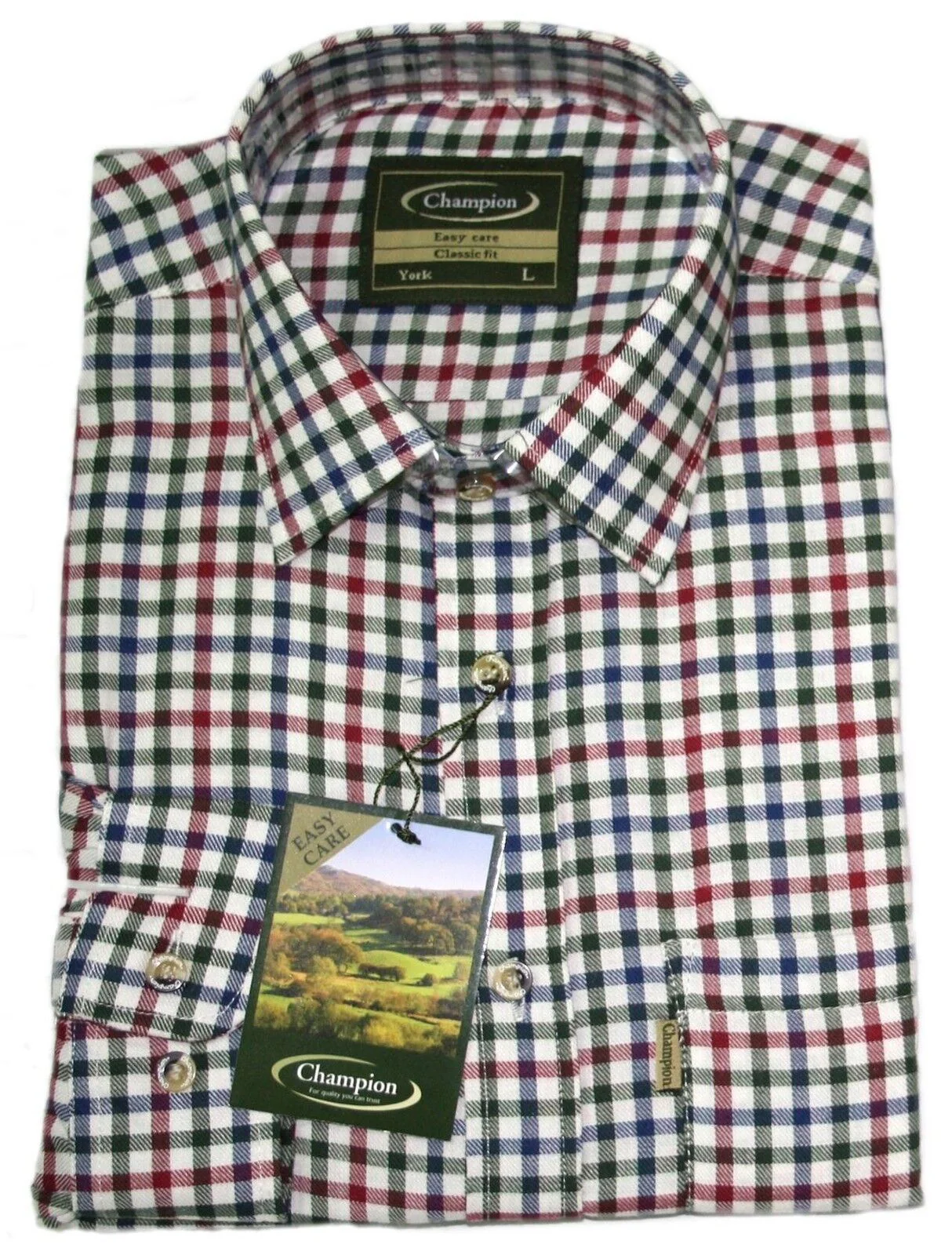 Champion Mens Long Sleeve Check Shirt - Highclere - Image 5