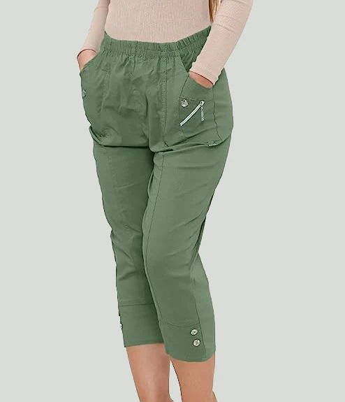 Cherry Berry Womens Stretch Crop Trousers - Image 15