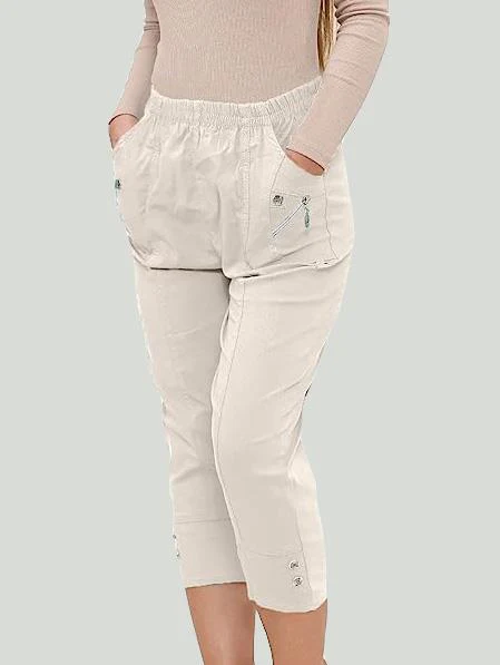 Cherry Berry Womens Stretch Crop Trousers - Image 20