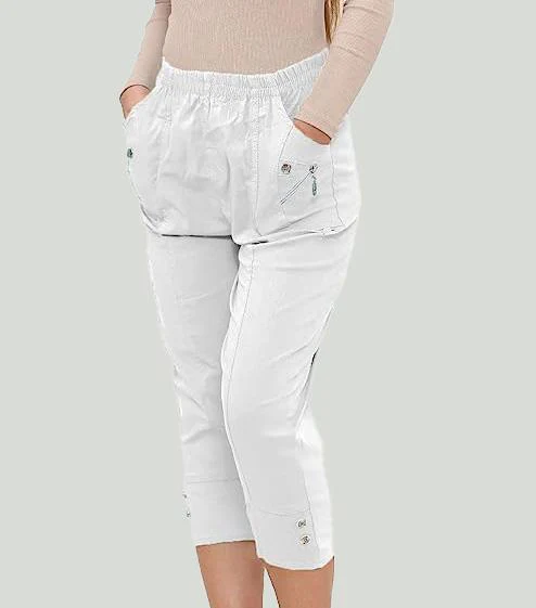 Cherry Berry Womens Stretch Crop Trousers - Image 21