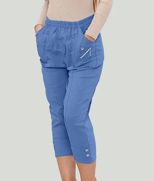 Cherry Berry Womens Stretch Crop Trousers - Image 24
