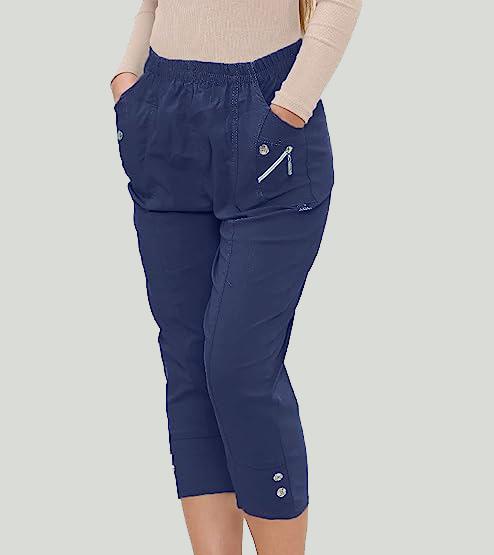 Cherry Berry Womens Stretch Crop Trousers - Image 3