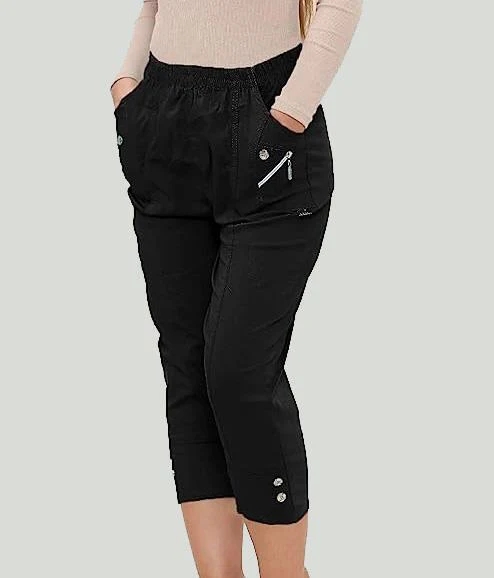 Cherry Berry Womens Stretch Crop Trousers - Image 8