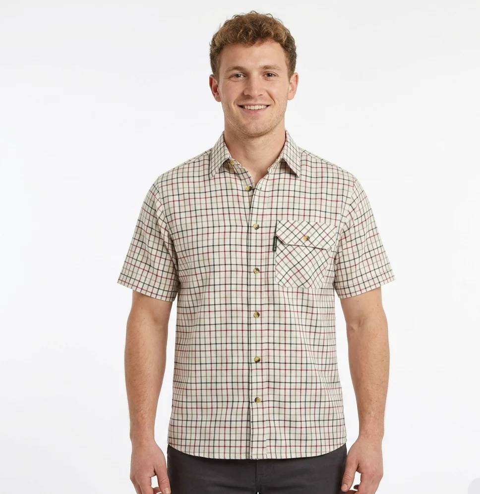 Country Classics Mens Short Sleeved Check Shirt - Beaver Red