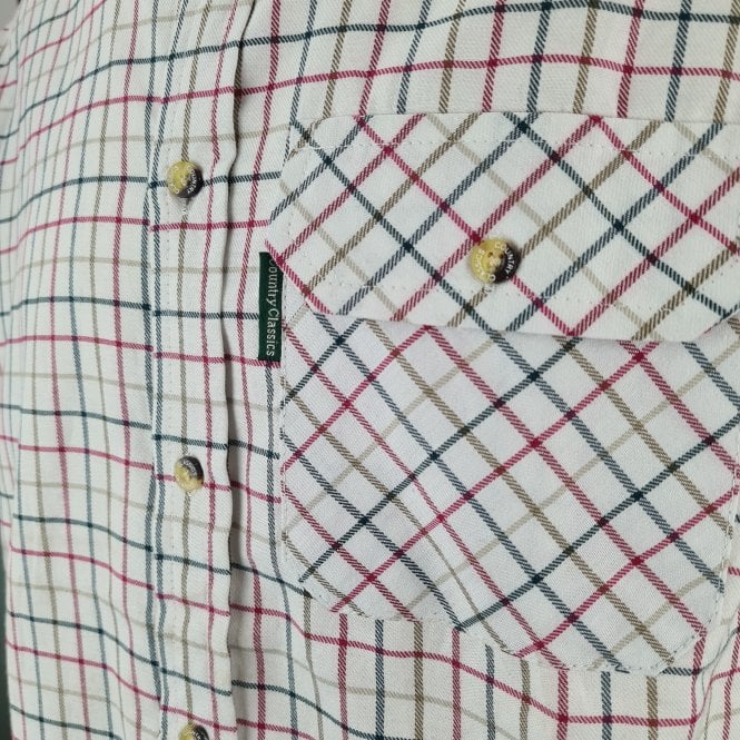 Country Classics Mens Short Sleeved Check Shirt - Beaver Red - Image 4