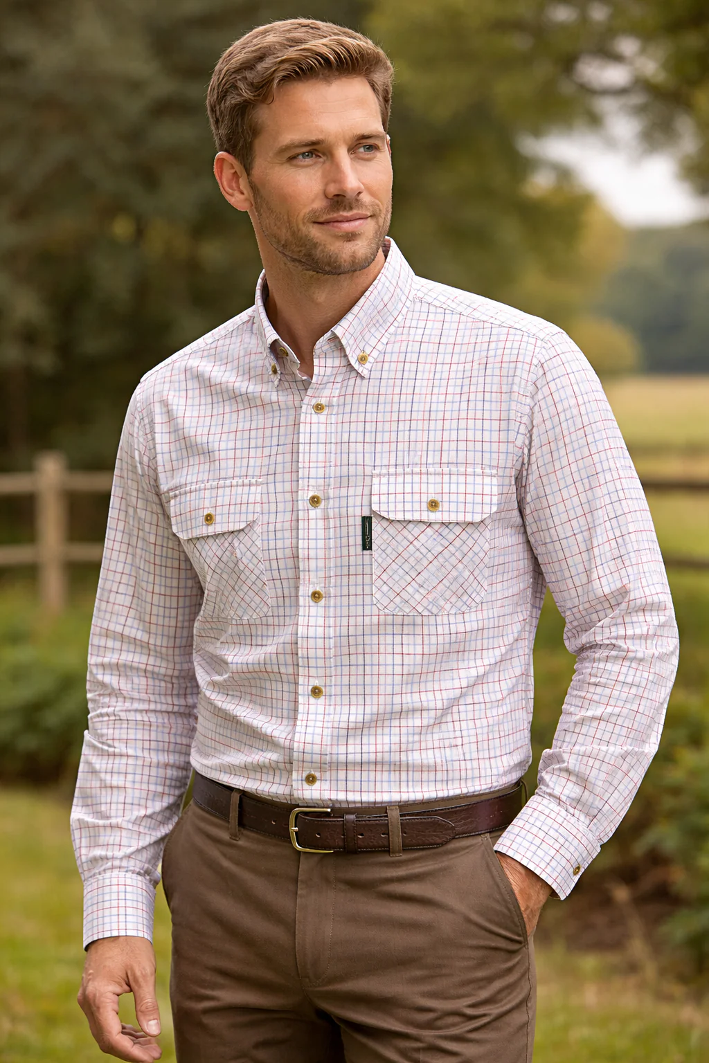 Country Classics Mens Long Sleeve Buttoned Down Collar Shirt - Cheltenham - Image 3