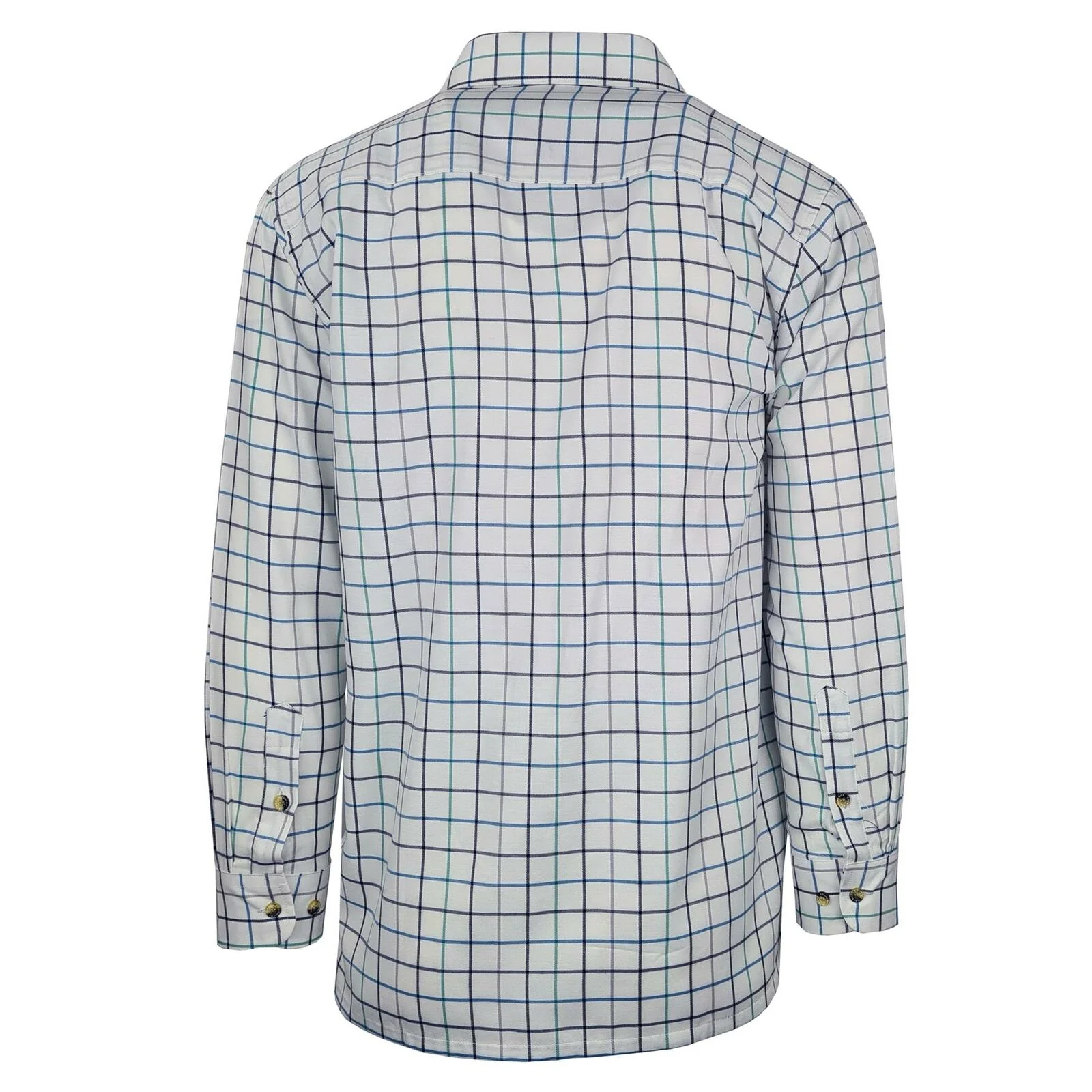 Country Classics Mens Long Sleeve Country Check Shirt - Blenheim Teal - Image 7