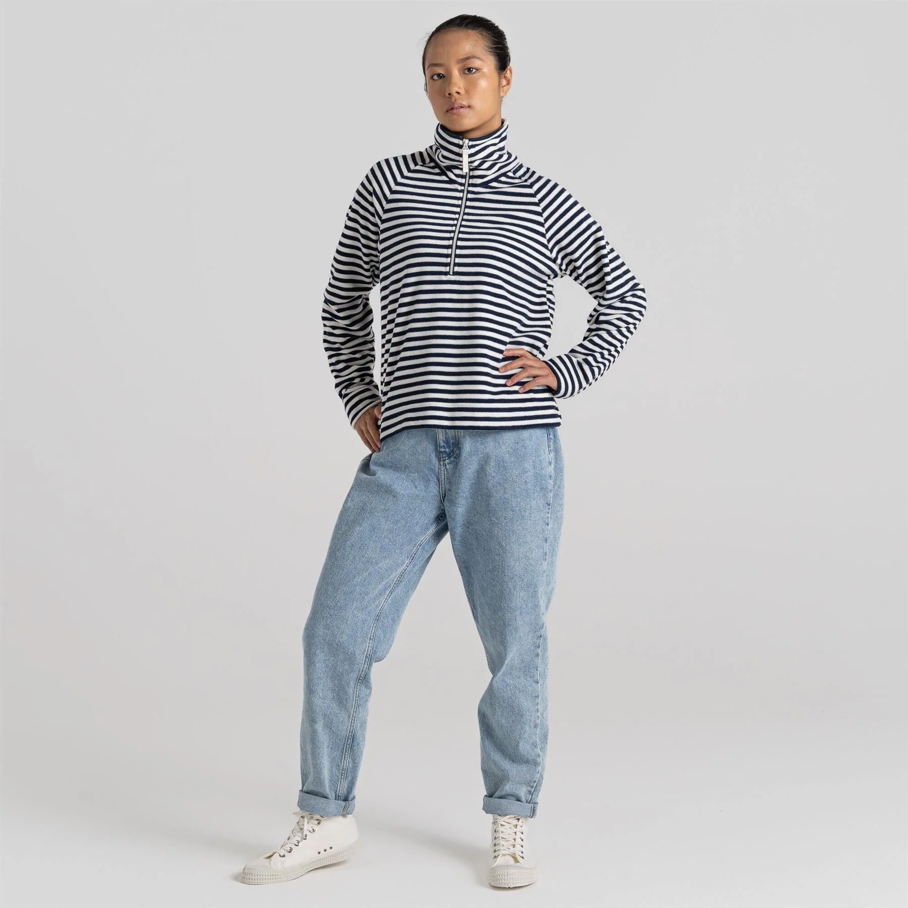 Craghoppers Women's Melina Half Zip Fleece | Blue Navy Stripe - Image 3
