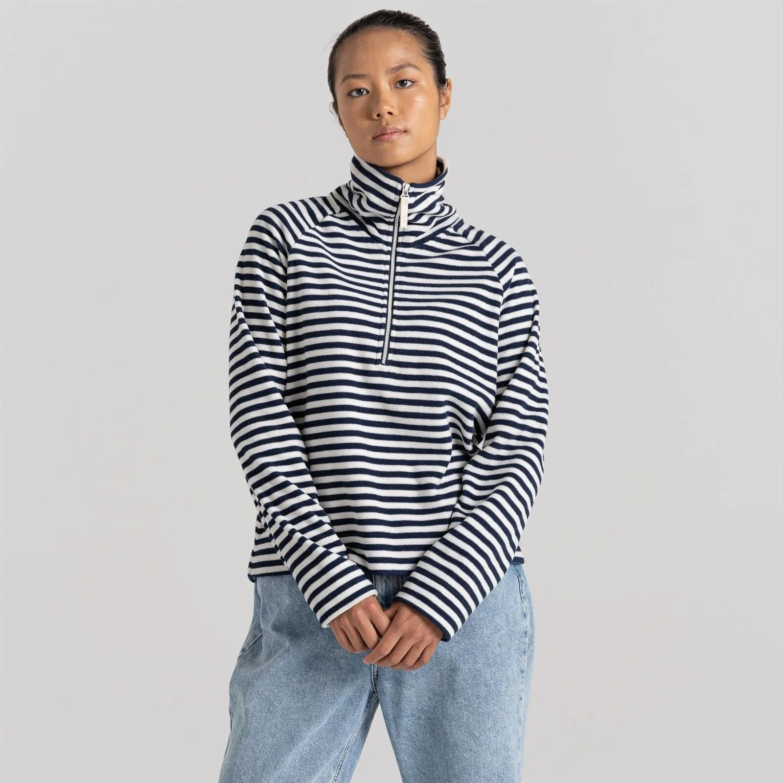 Craghoppers Women's Melina Half Zip Fleece | Blue Navy Stripe - Image 6