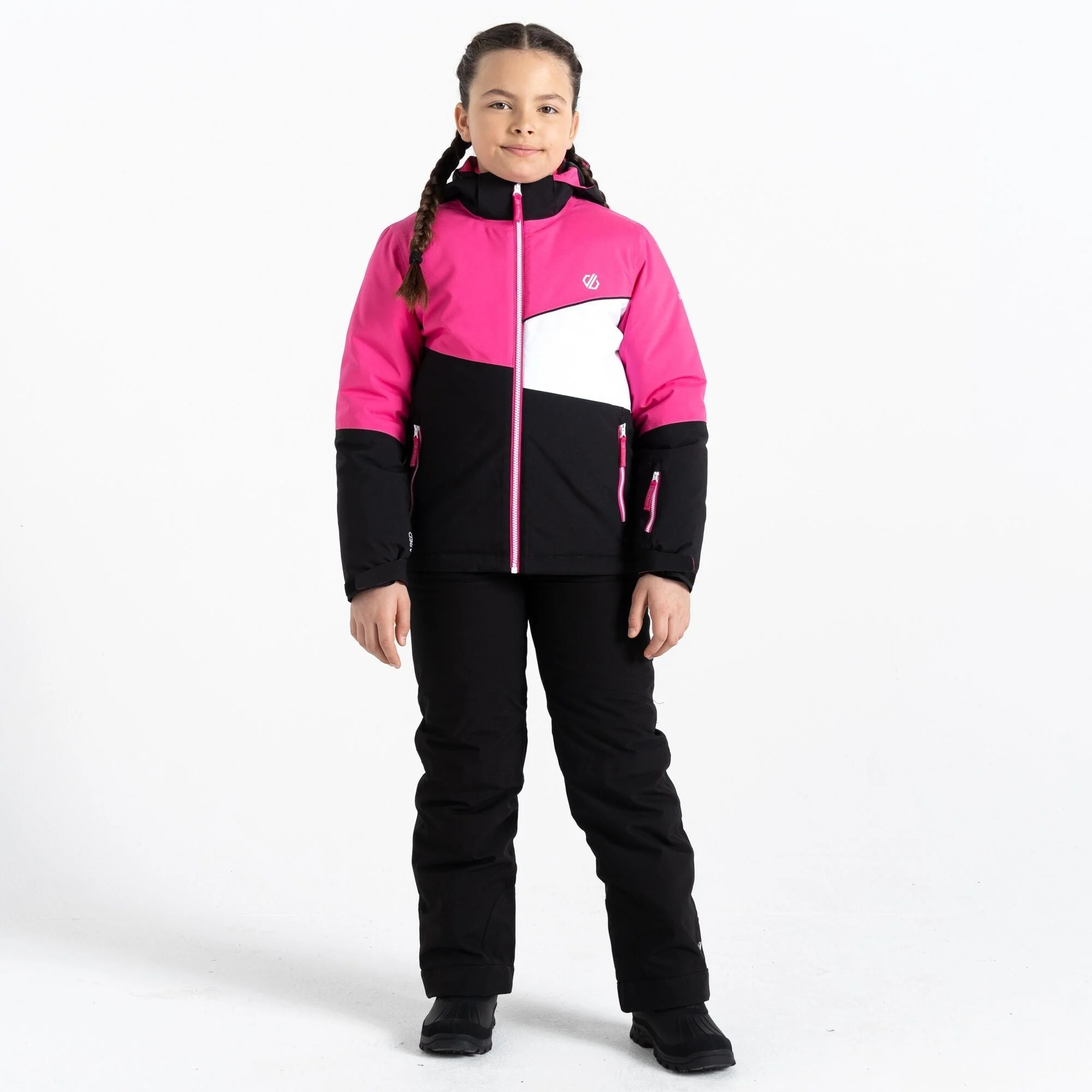 Dare2B Kids' Steazy Ski Jacket | Pure Pink Black - Image 2