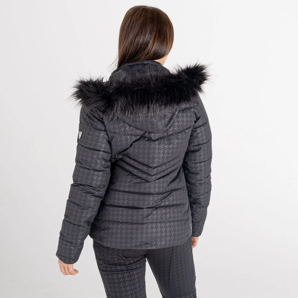 DARE2B Womens Glamorize II Ski Jacket: Black Dogtooth Print - Image 2
