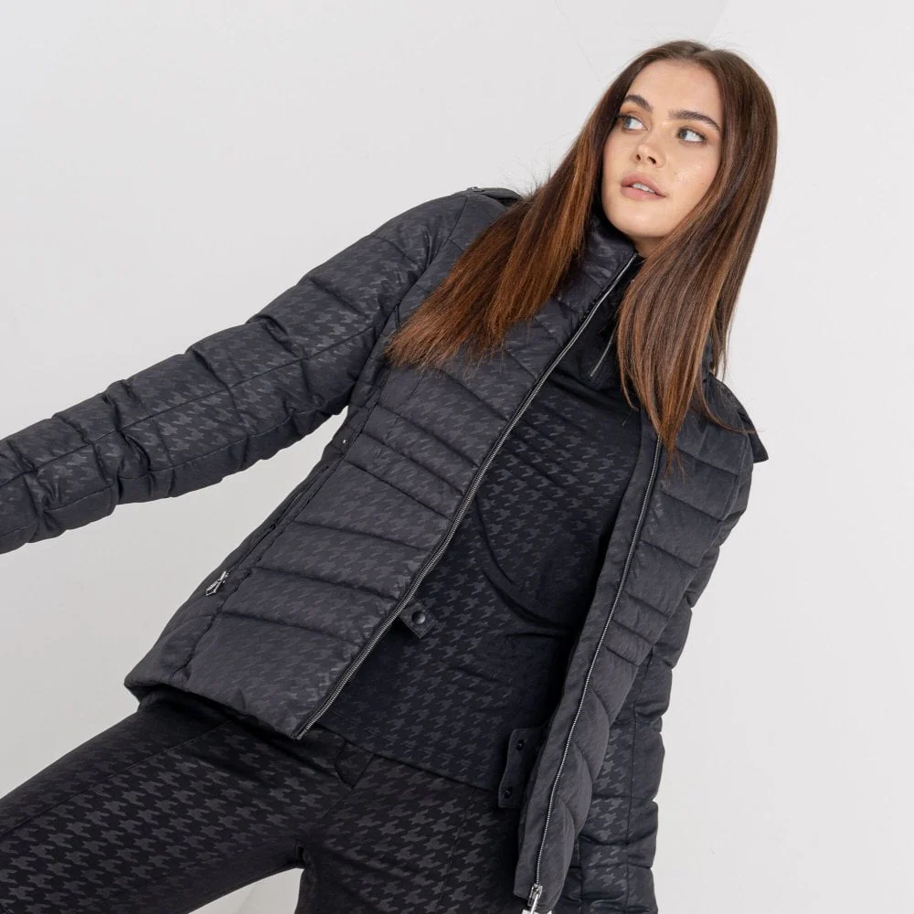 DARE2B Womens Glamorize II Ski Jacket: Black Dogtooth Print - Image 3