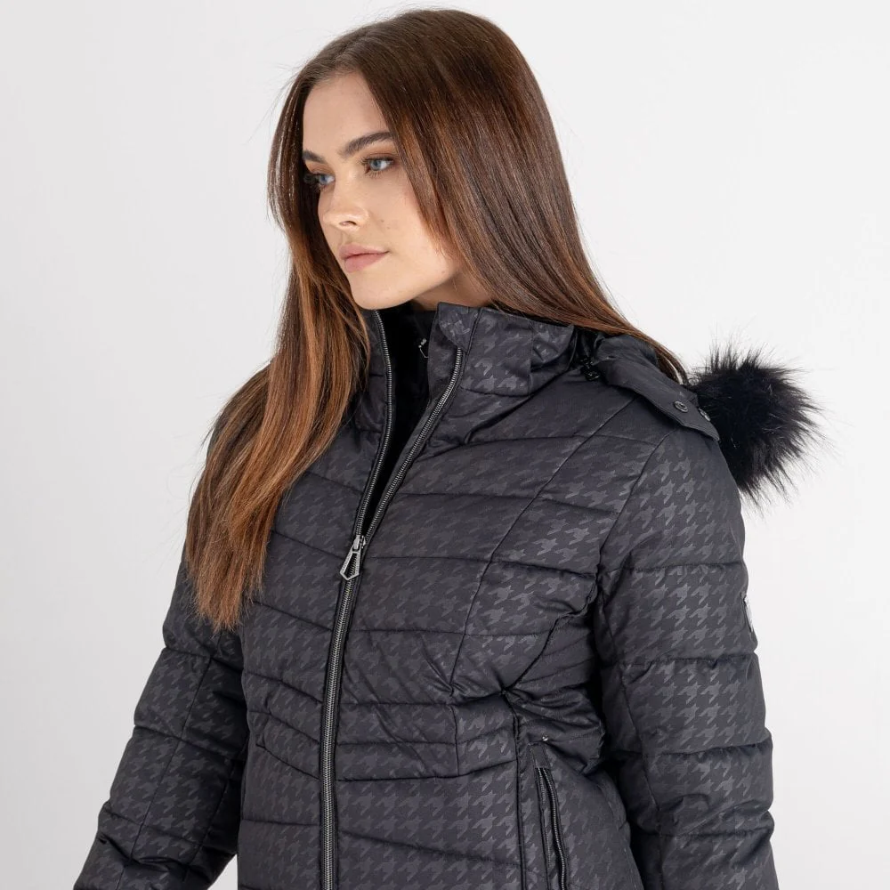 DARE2B Womens Glamorize II Ski Jacket: Black Dogtooth Print - Image 5