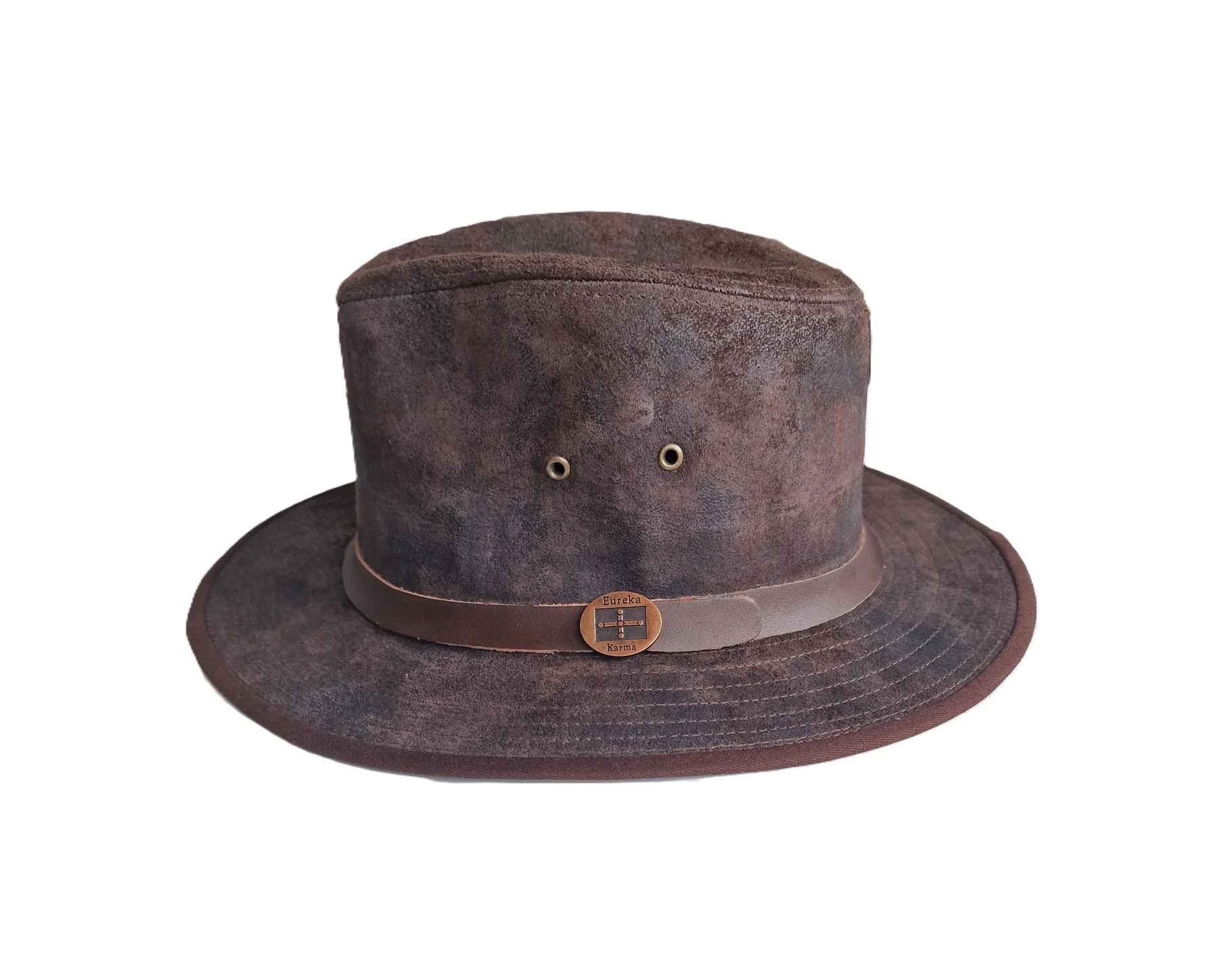 Eureka Mens Stockade Leather Fedora Style Formal Hat - Image 5