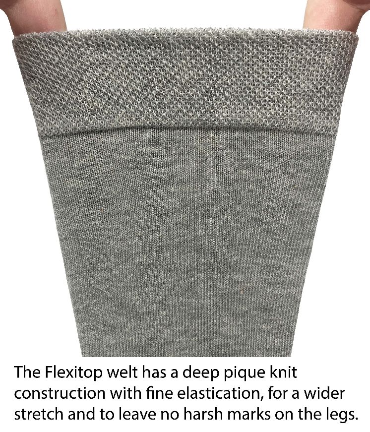 Flexitop Socks 3 Pack Bamboo Socks - Plain Blue Pink and Beige - Image 3
