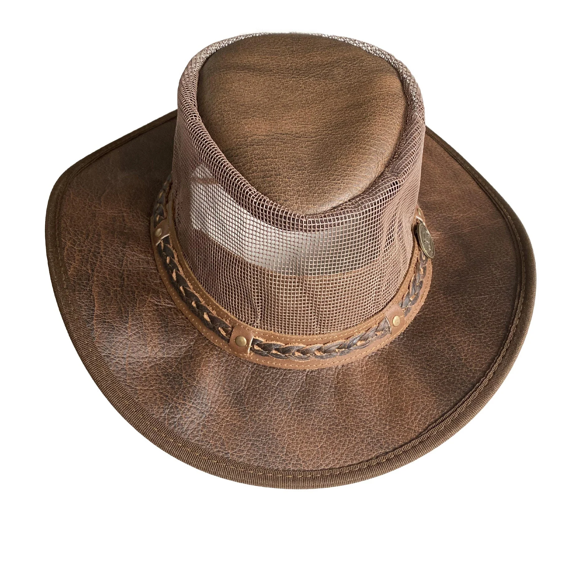Hazy Blue Crushable Australian Cowboy Hat with Mesh - Cairn - Image 3