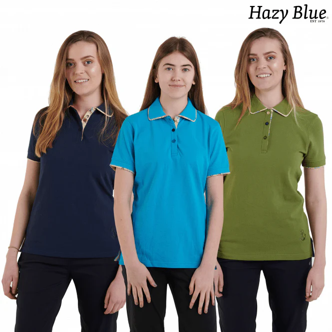 Hazy Blue Womens Short Sleeve Polo Shirt - Bella - Image 6