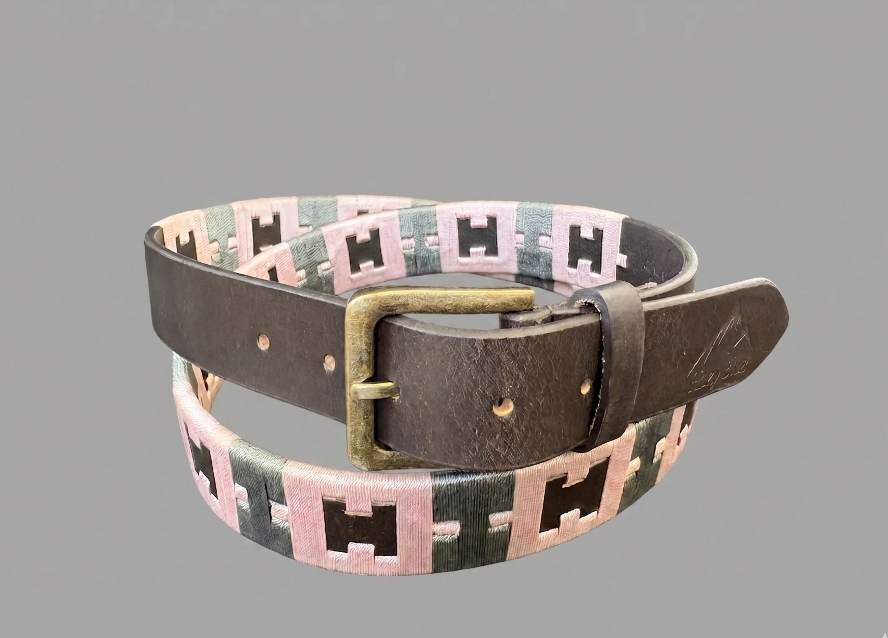 Hazy Blue Brown Leather Polo Belts: Equestrian Style & Everyday Elegance - Mason - Image 4