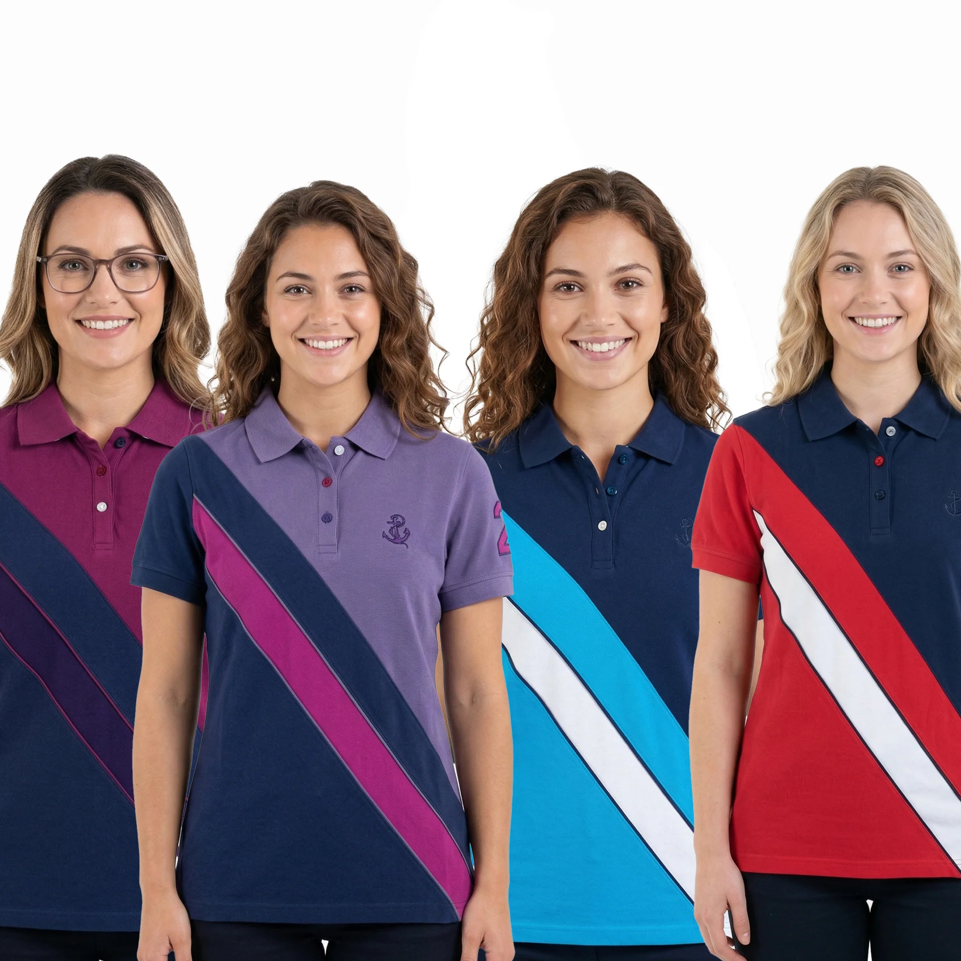 Hazy Blue Womens Short Sleeve Polo Shirt - Chloe II - Image 13
