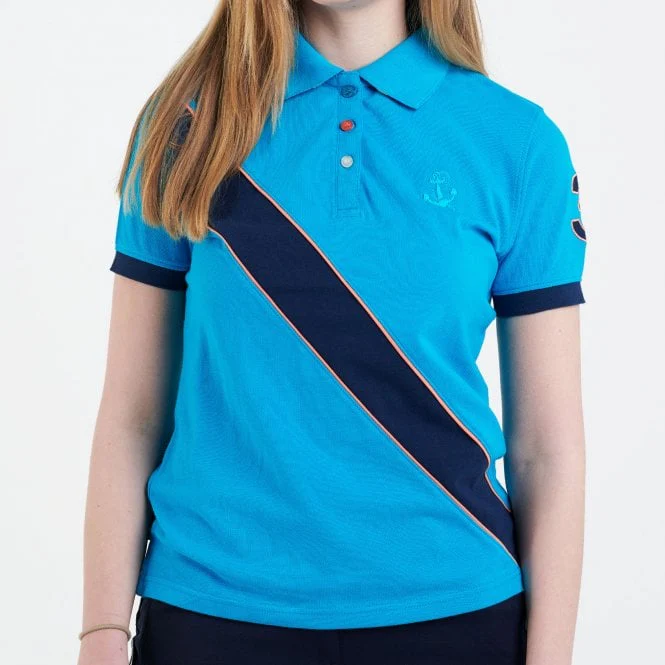 Hazy Blue Womens Short Sleeve Polo Shirt - Carly II - Image 10