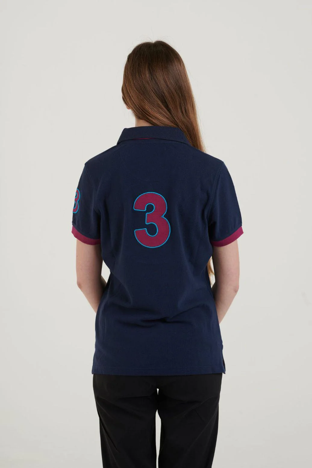 Hazy Blue Womens Short Sleeve Polo Shirt - Carly II - Image 4
