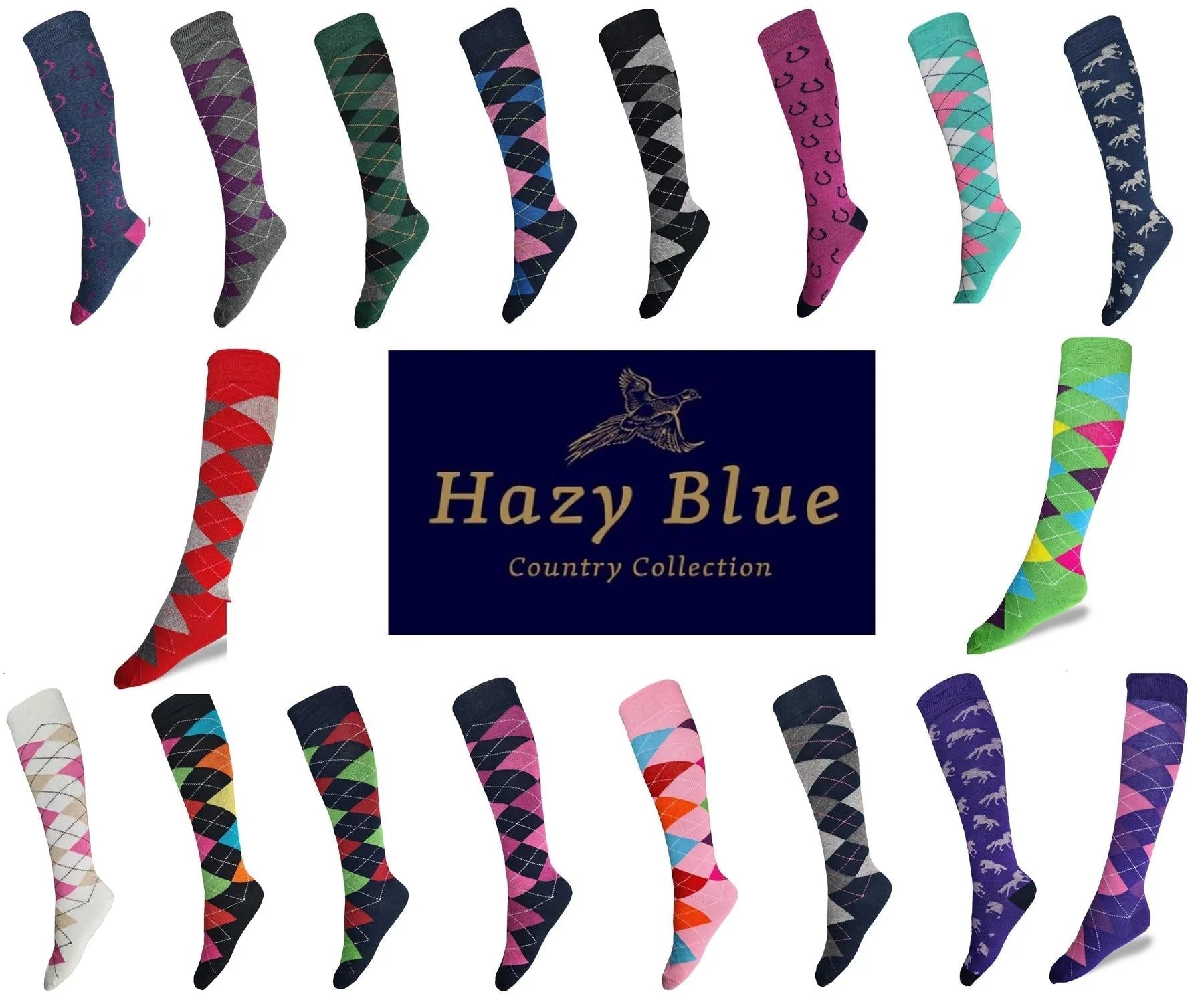 Hazy Blue Charlotte Riding Socks Multiple Colours - Image 11