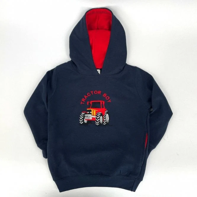 Hazy Blue Childrens Tractor Boy Hoodies - Image 6