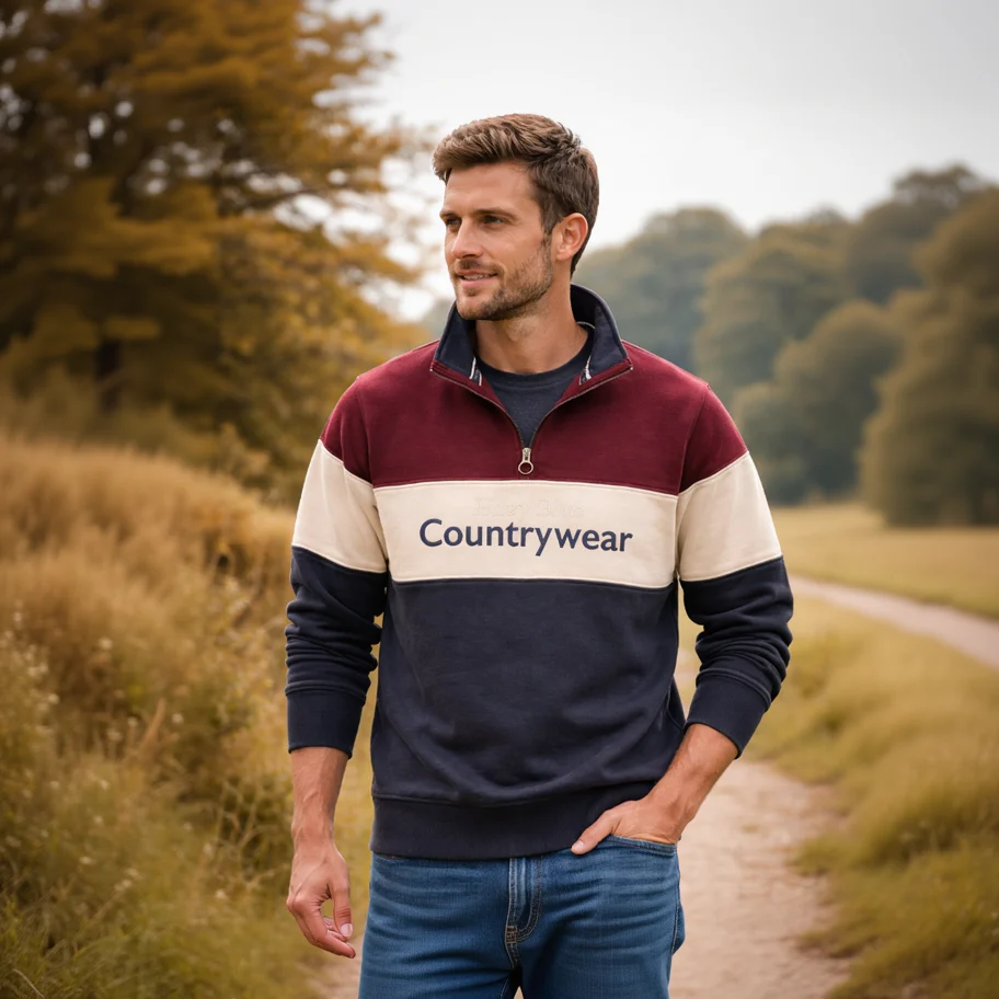 Hazy Blue Countrywear Henley Sweatshirt - Image 3