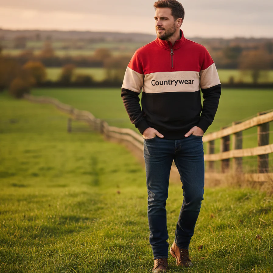 Hazy Blue Countrywear Henley Sweatshirt - Image 7