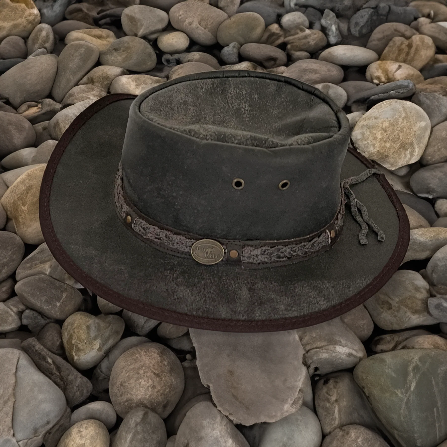Hazy Blue Crushable Darwin Australian Style Hat - Image 2