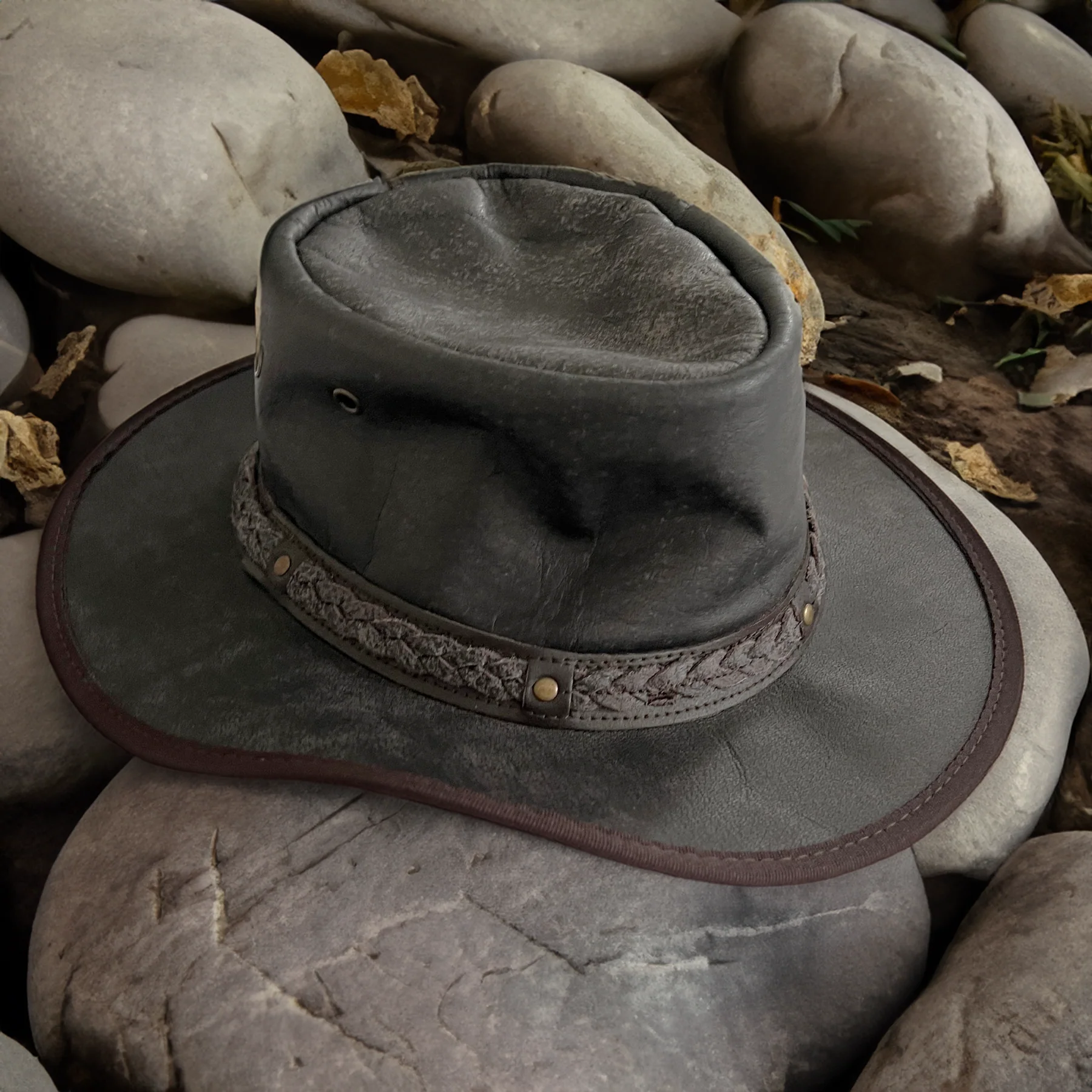 Hazy Blue Crushable Darwin Australian Style Hat - Image 3