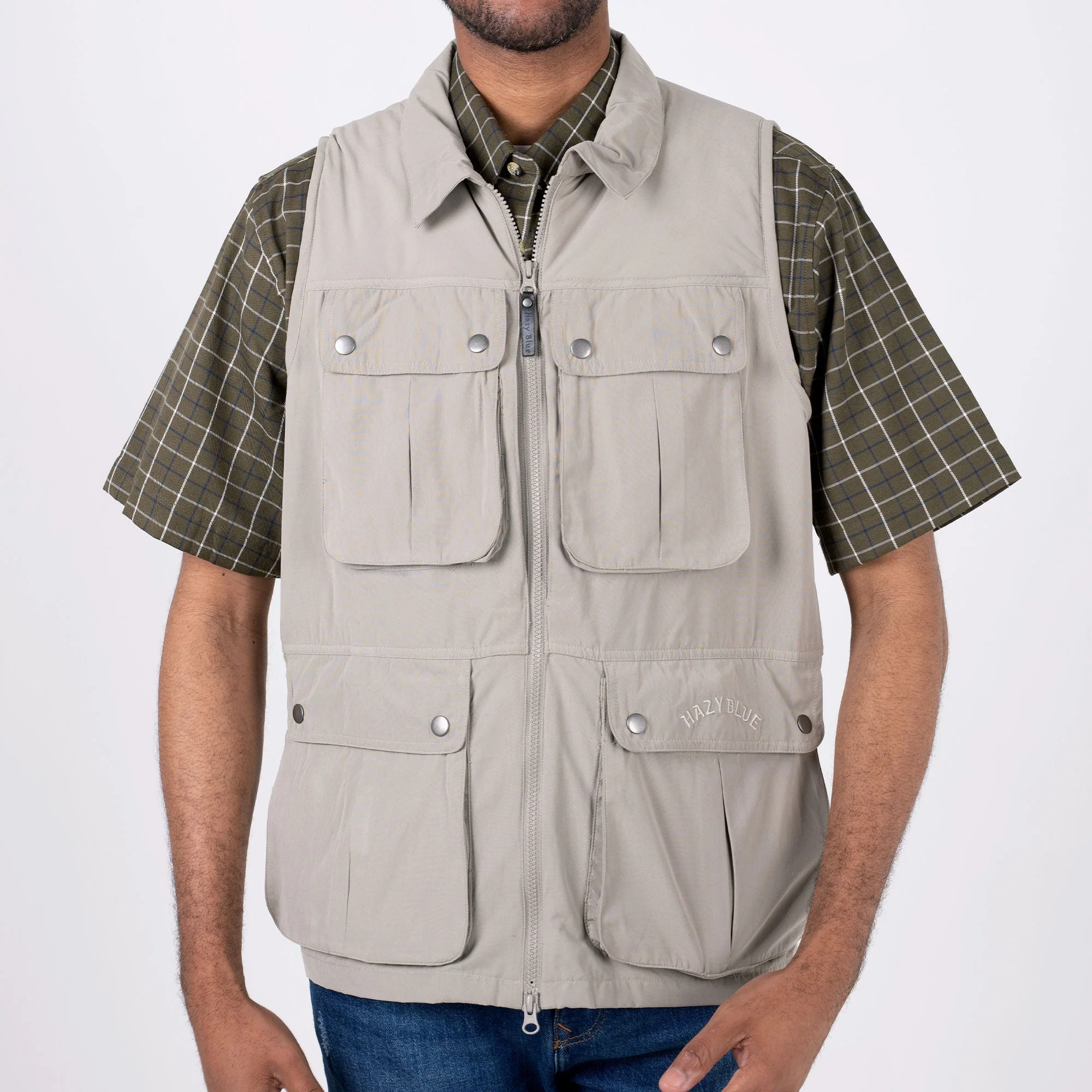 Hazy Blue Explorer Mens Bodywarmer Travel Waistcoat 13 Pockets Fishing Gilet - Image 10