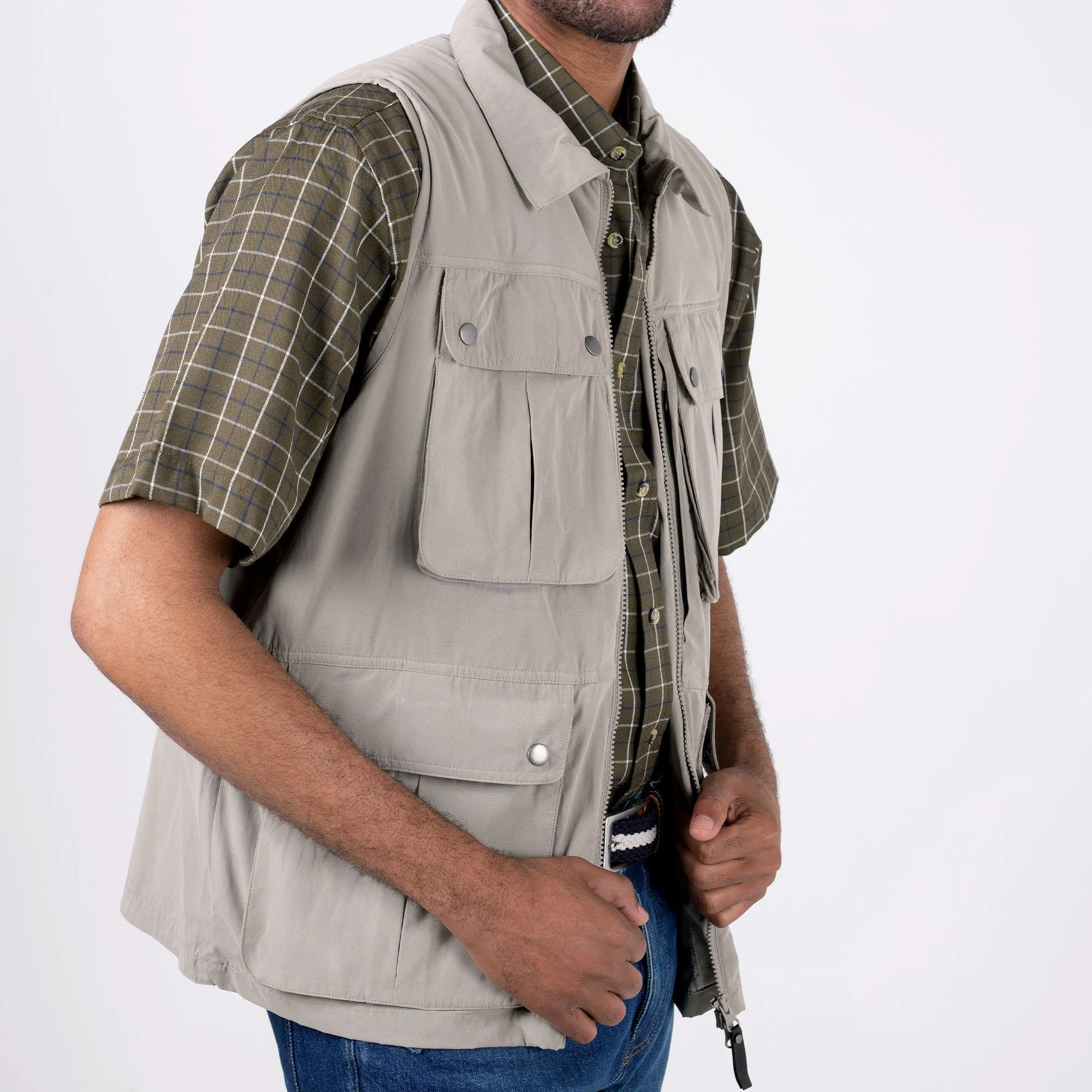 Hazy Blue Explorer Mens Bodywarmer Travel Waistcoat 13 Pockets Fishing Gilet - Image 6