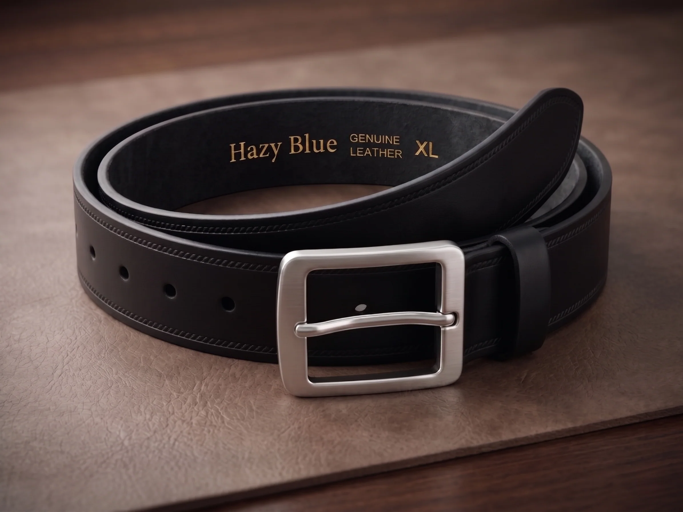Hazy Blue Genuine Leather Belt - Wide - Image 4