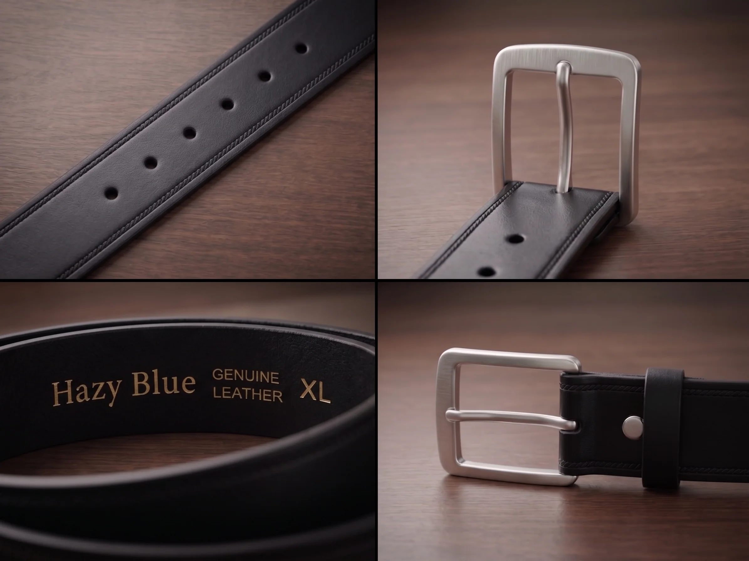 Hazy Blue Genuine Leather Belt - Wide - Image 5