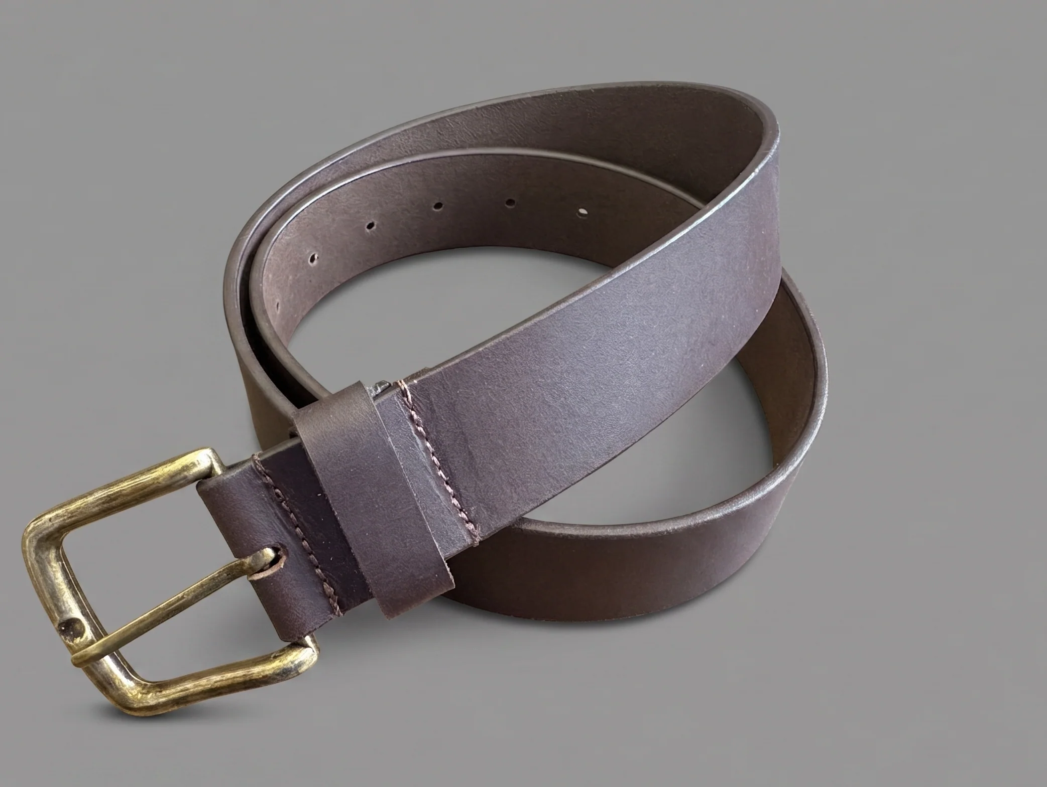 Hazy Blue Genuine Leather Belt - Plain - Image 3