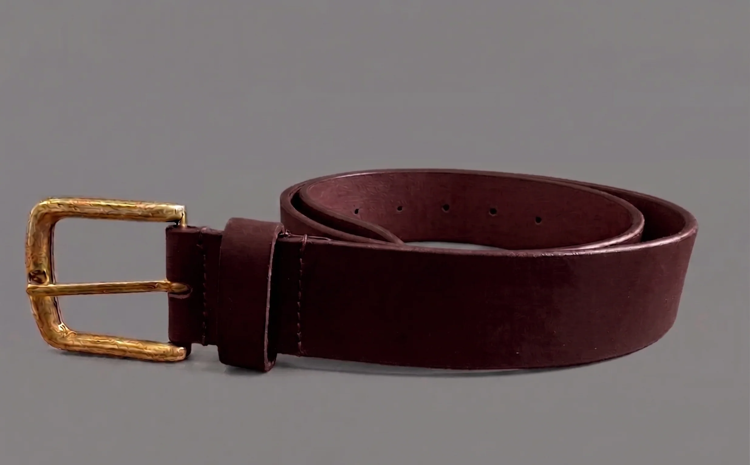 Hazy Blue Genuine Leather Belt - Plain - Image 5