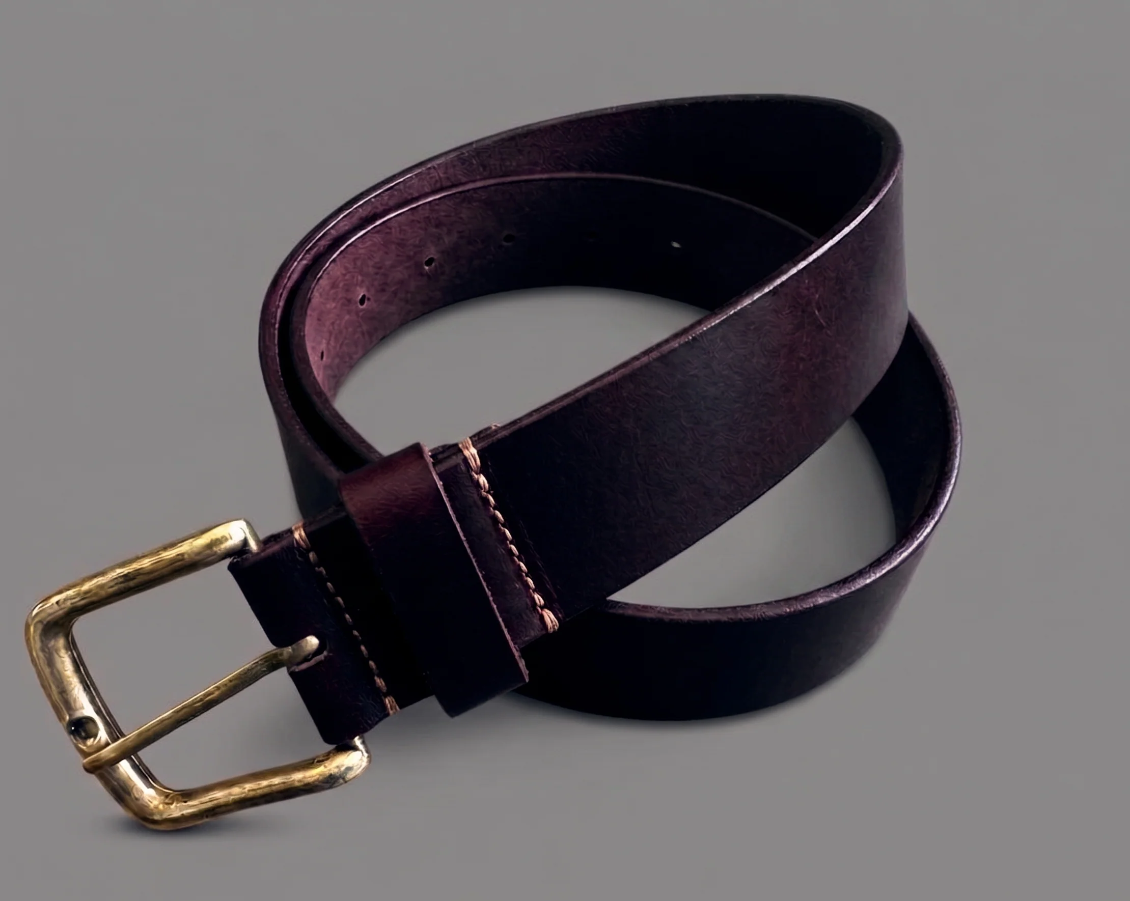 Hazy Blue Genuine Leather Belt - Plain - Image 6