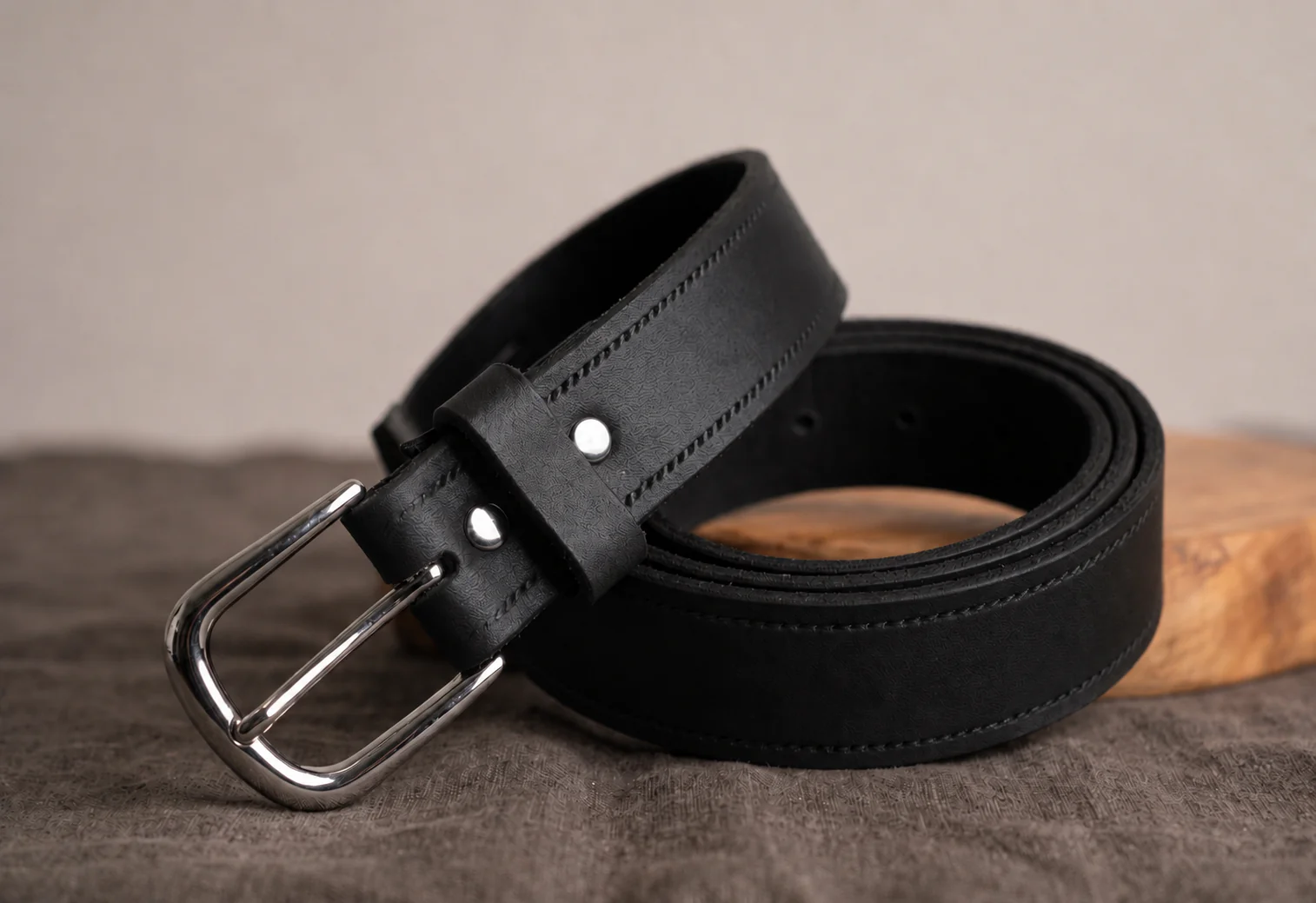 Hazy Blue Genuine Leather Belt - Thin - Image 3