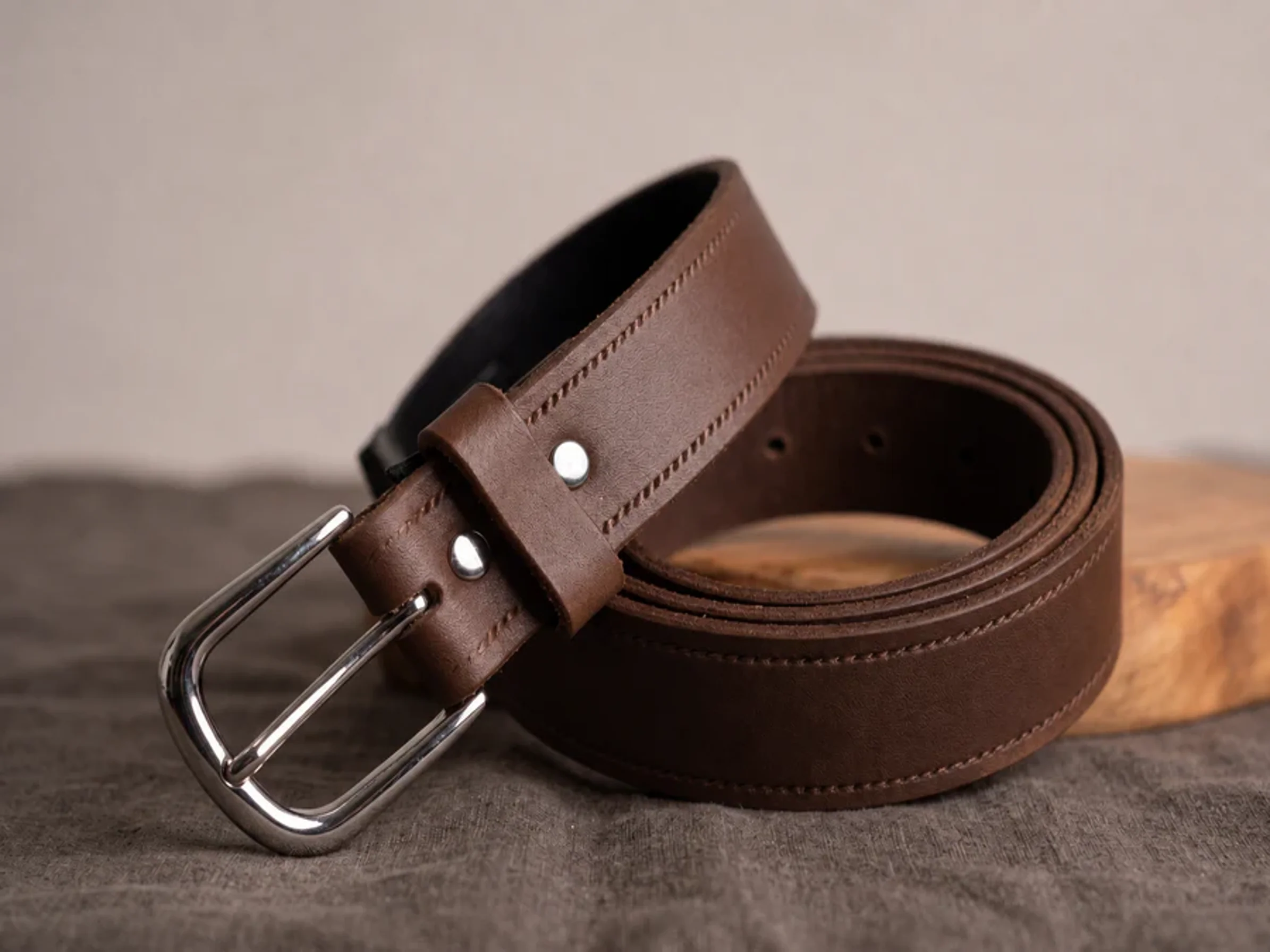 Hazy Blue Genuine Leather Belt - Thin - Image 4