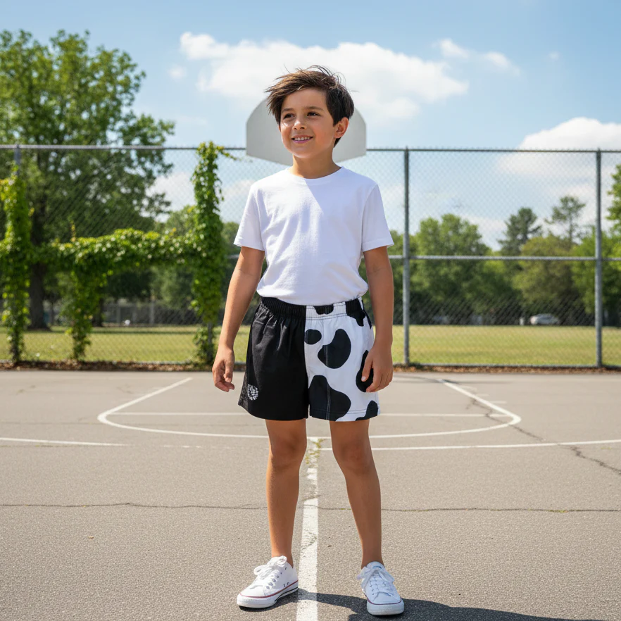 Hazy Blue Harper Colour Block Kids Shorts - Unisex - Image 12