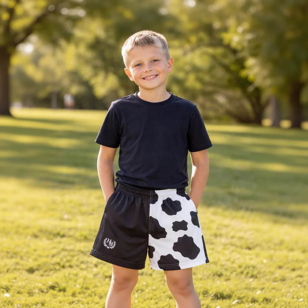Hazy Blue Harper Colour Block Kids Shorts - Unisex - Image 21
