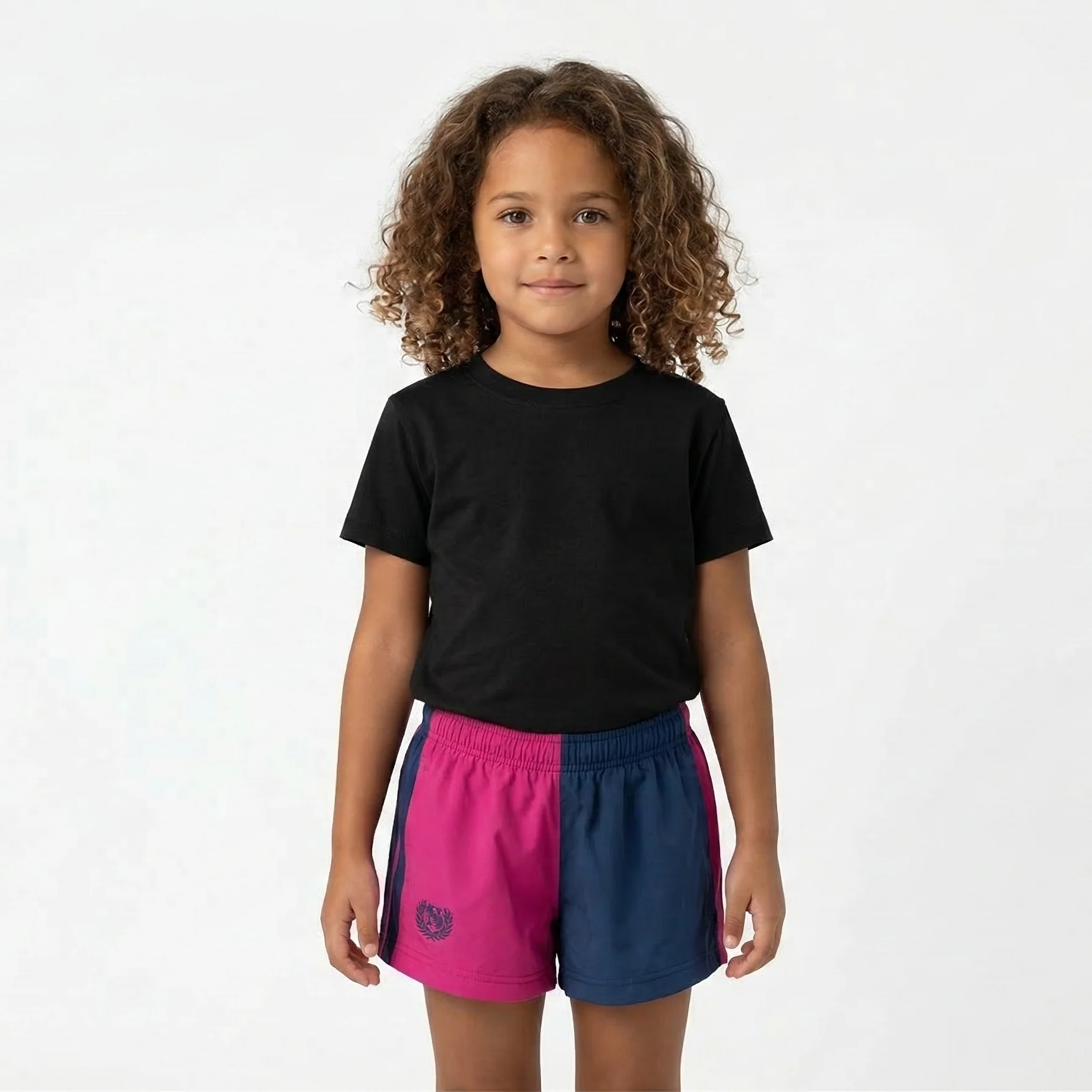 Hazy Blue Harper Colour Block Kids Shorts - Unisex - Image 8