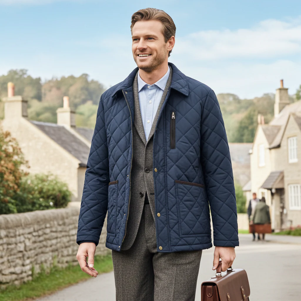 Hazy Blue Mens Hawthorne Quilted Jacket - Image 2