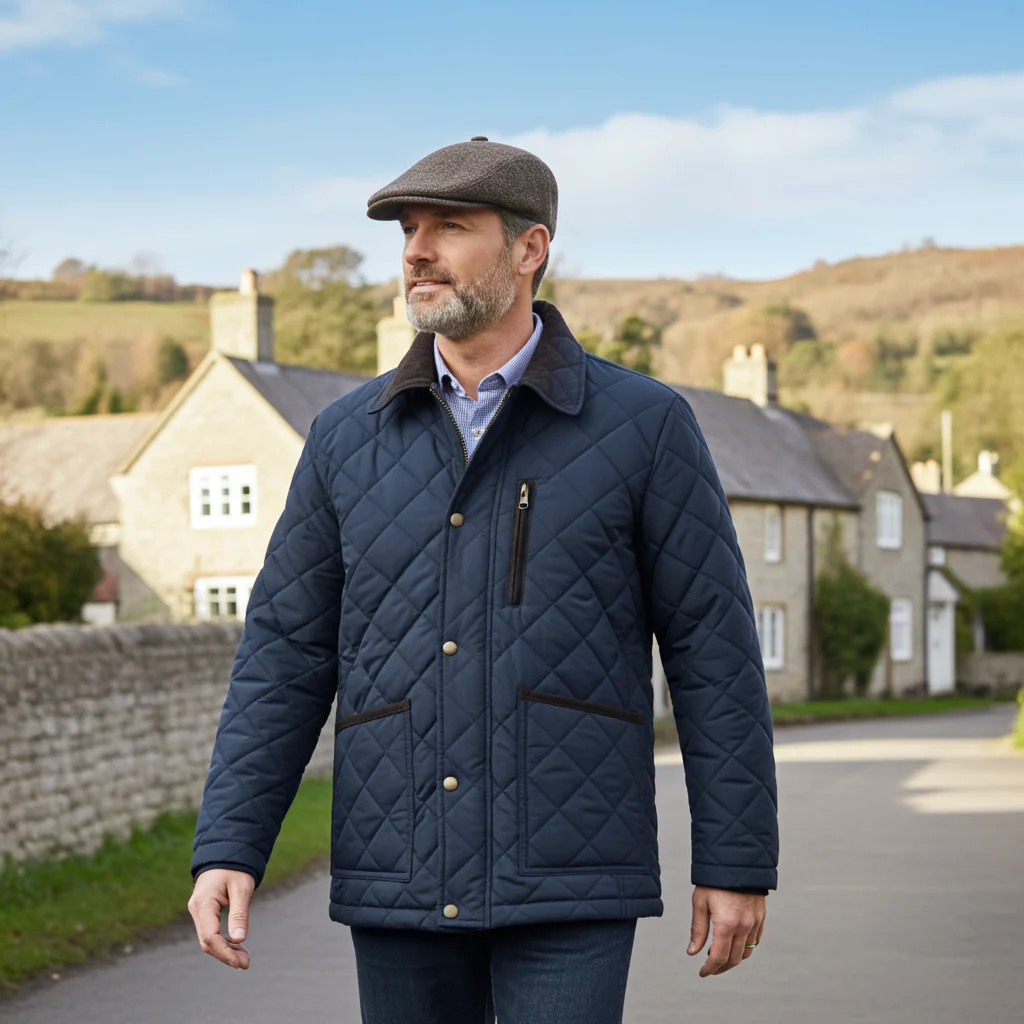 Hazy Blue Mens Hawthorne Quilted Jacket - Image 3